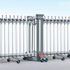 Mẫu cổng xếp nhôm tự động V39 cao cấp, đóng mở êm ái và bền bỉ.