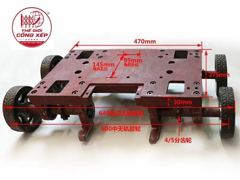 Bệ đế motor dùng cho đầu máy dẫn hướng có ray sắt đơn