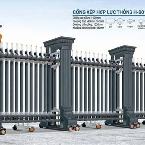Cổng xếp hợp kim nhôm H-001