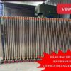 Cổng xếp inox V09V4 chất liệu inox 304 bền bỉ, thiết kế nan chắc chắn, vận hành tự động êm ái cho công trình hiện đại.