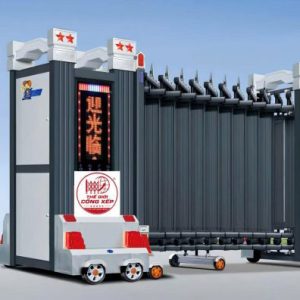 cổng xếp nhôm H-014