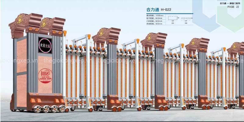 Cổng xếp nhôm H-022