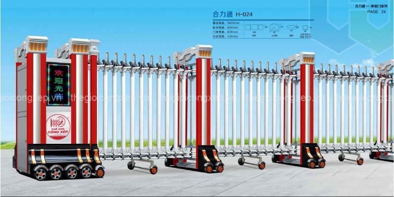 Cổng xếp nhôm H-024