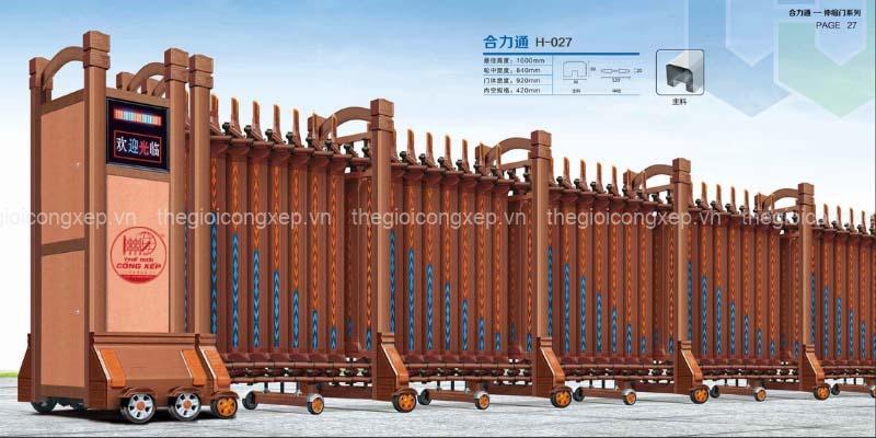 Cổng xếp nhôm H-027