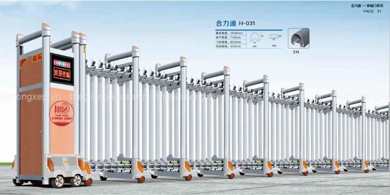 Cổng xếp nhôm H-031