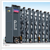 Cổng xếp nhôm nhập khẩu HY-001 màu xám ghi hiện đại cho cơ quan.