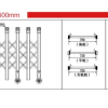 Bản vẽ kỹ thuật và thông số chi tiết cổng xếp nhôm JH-048: chiều cao 1600mm, chiều rộng đế 830mm, kích thước nhôm chính $80 \times 80$ mm.