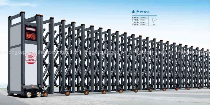 Cổng xếp nhôm W-018