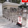 Cổng xếp tự động V26 inox cao cấp cho công trình hiện đại