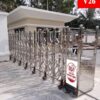 Cổng xếp tự động V26 inox cao cấp cho công trình hiện đại