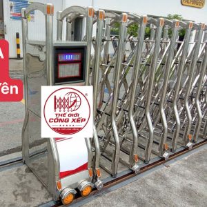Thi công cổng xếp tự động V06A tại Thế Giới Cổng Xếp