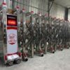 Cổng xếp tự động V013A ứng dụng lắp đặt tại nhà máy, khu công nghiệp, trường học, bệnh viện, cơ quan hành chính