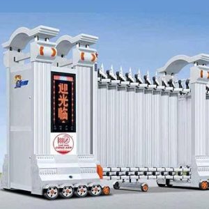 cổng xếp nhôm H-009