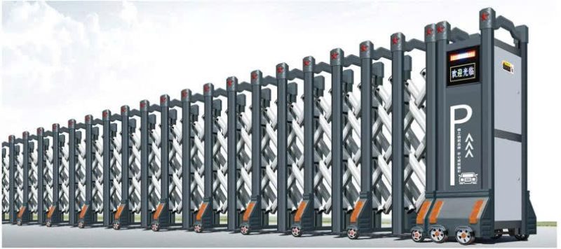 Mẫu cổng trượt tự động HY-013 phiên bản màu xám đen quyền lực cho doanh nghiệp.