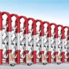 cổng trượt tự động nhôm jx010 màu trắng đỏ