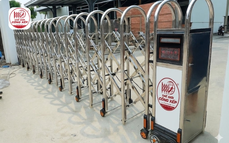 Kích thước cổng xếp inox tiêu chuẩn mới nhất
