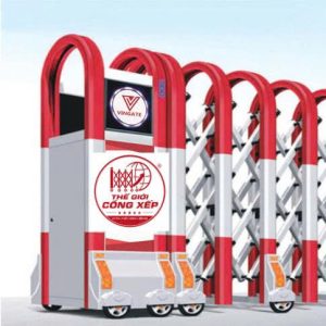 Cận cảnh đầu kéo cổng xếp nhôm V46 chính hãng Vingate.