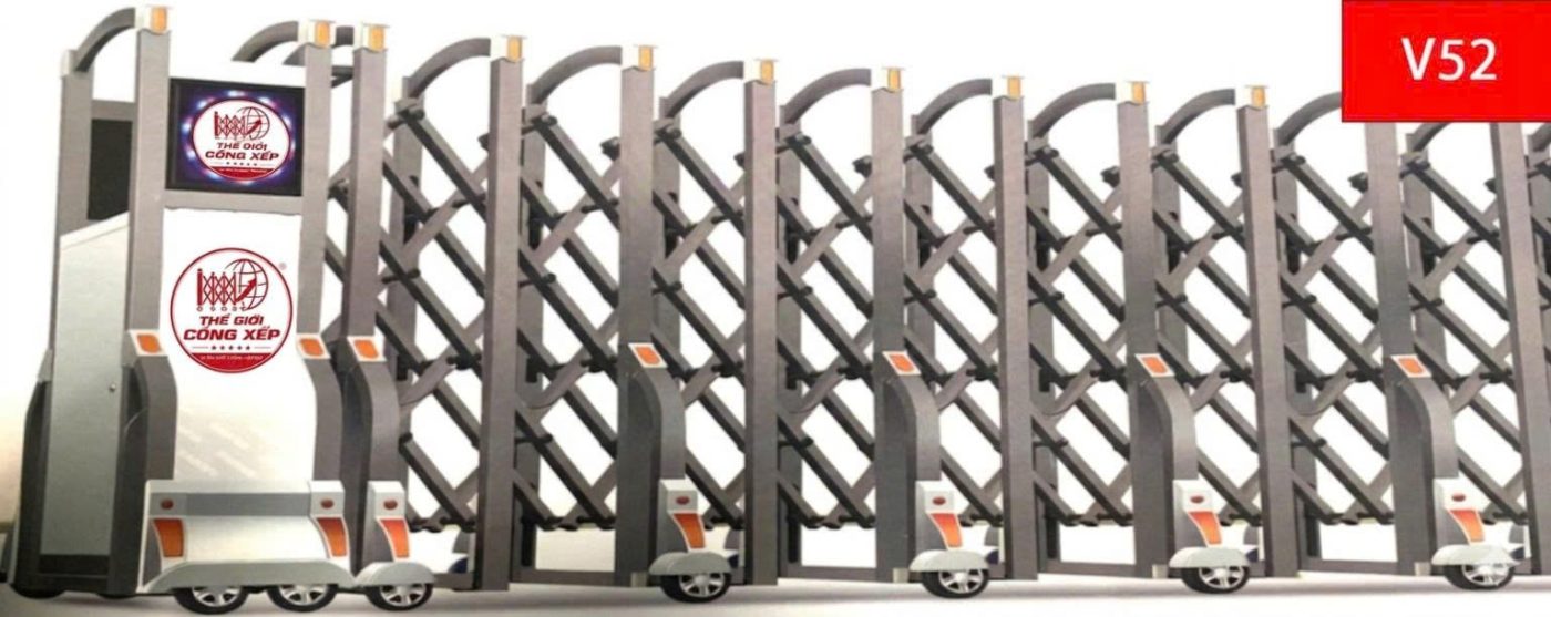 Cổng xếp nhôm nhập khẩu V52