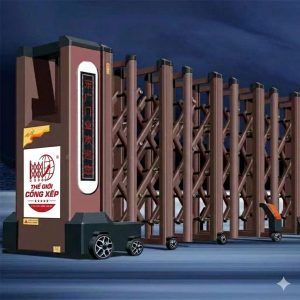 Cổng xếp nhôm nhập khẩu cao cấp V60A chính hãng Vingate.