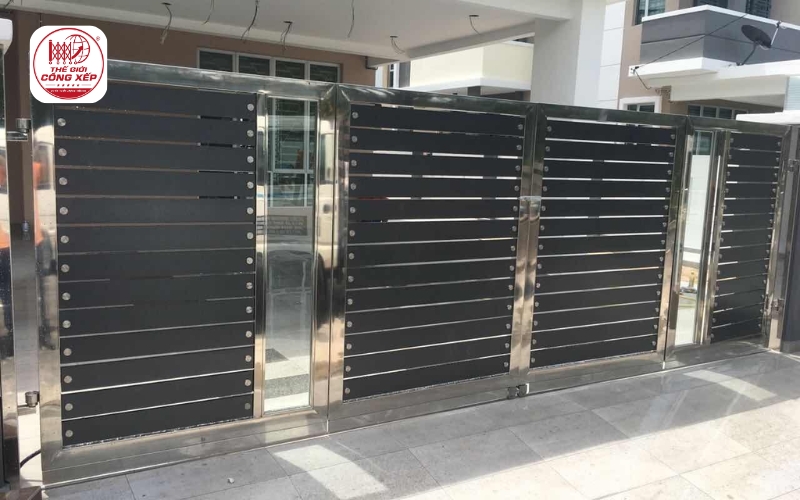 mẫu cổng lùa Inox đẹp và hiện đại