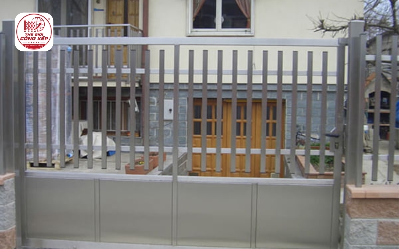 mẫu cổng lùa Inox đẹp và hiện đại