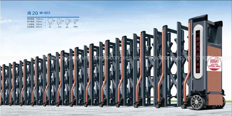 Cổng xếp nhôm W-023