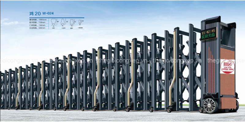 Cổng xếp nhôm W-024