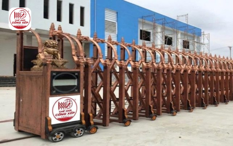 Cổng xếp điện điều khiển từ xa