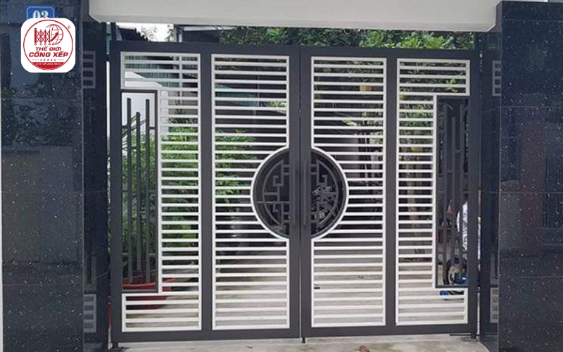 cửa cổng 4 cánh xếp trượt