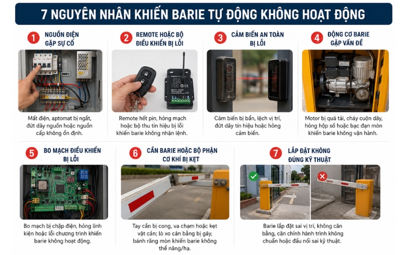 barie tự động không hoạt động