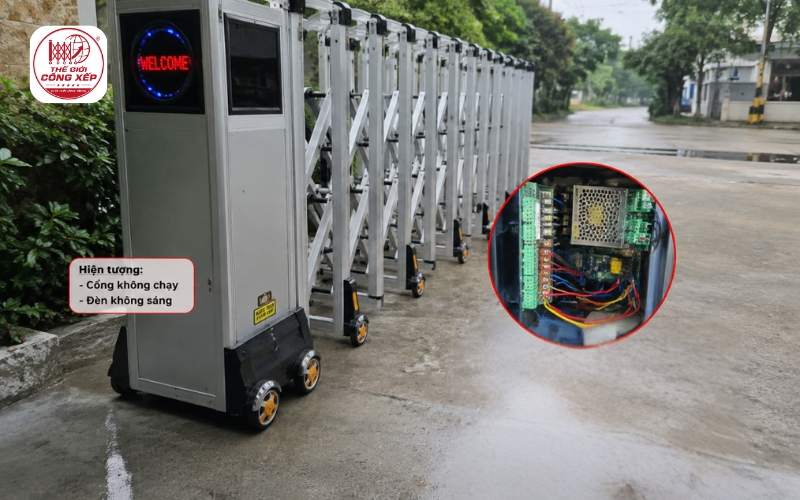 cổng xếp tự động