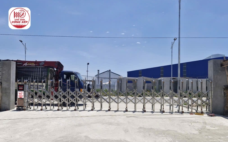 cổng xếp tự động