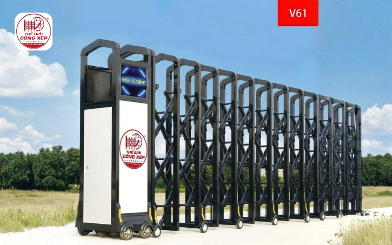 Cổng xếp nhôm nhập khẩu 