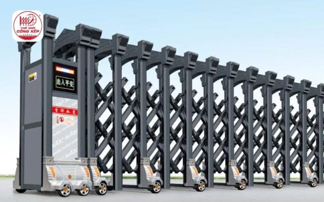 Cổng xếp nhôm nhập khẩu