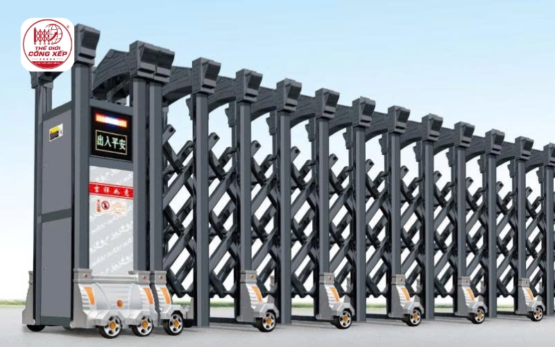 Cổng xếp nhôm nhập khẩu 