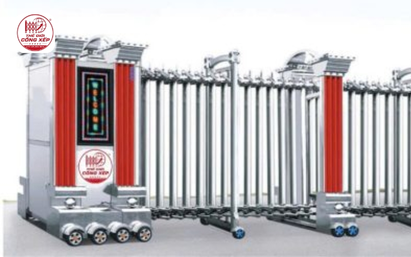 Cổng xếp nhôm nhập khẩu 