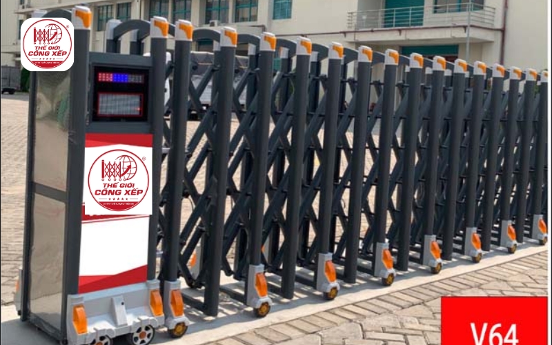 mẫu cổng xếp hợp kim nhôm 