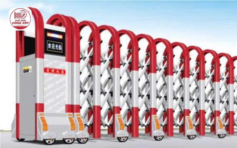 mẫu cổng xếp hợp kim nhôm 