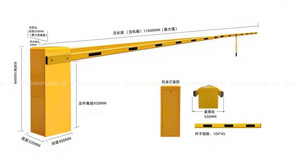 Barie cần thẳng chắp đôi cần dài tối đa 12m