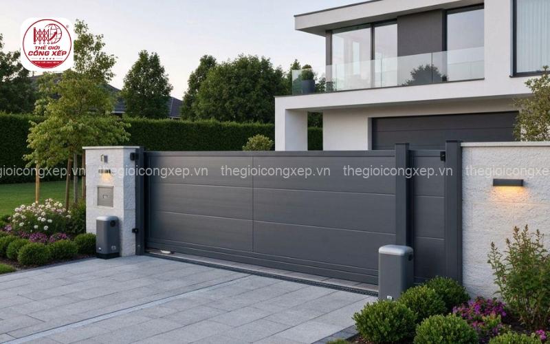 Cổng trượt tự động cho biệt thự