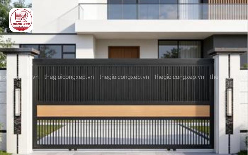 Cổng trượt tự động cho biệt thự